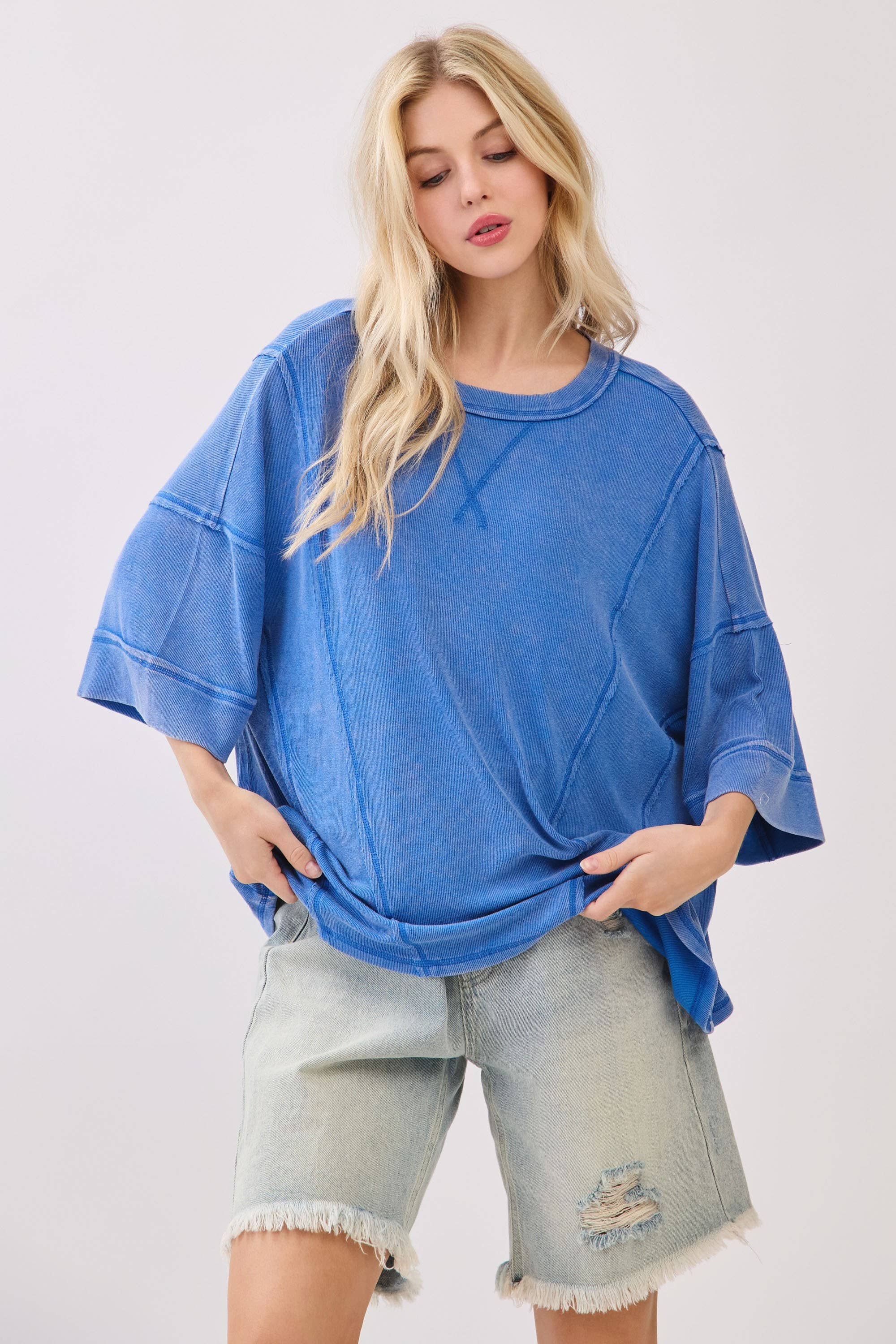 Mineral Washed Boxy Oversized Top