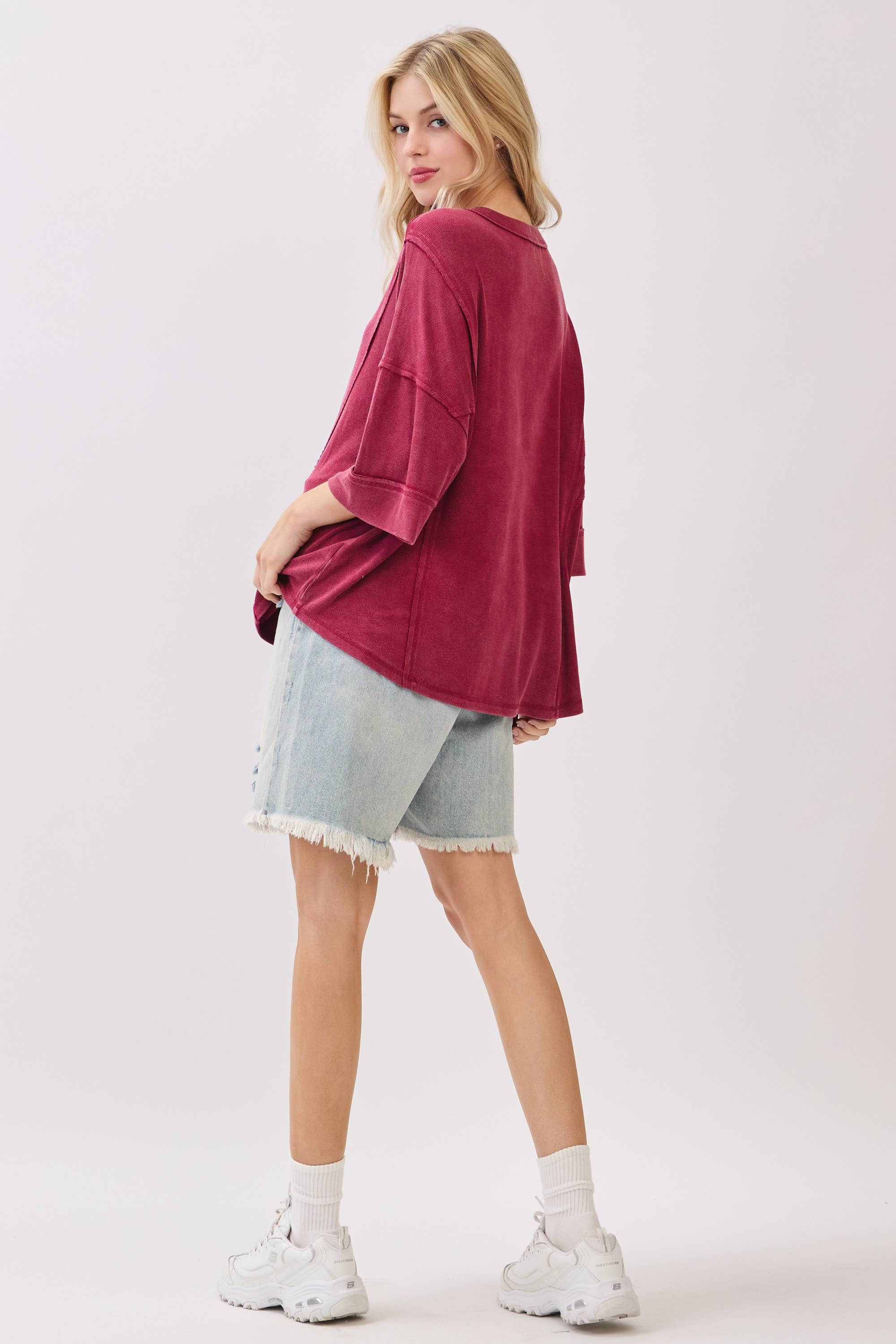 Mineral Washed Boxy Oversized Top