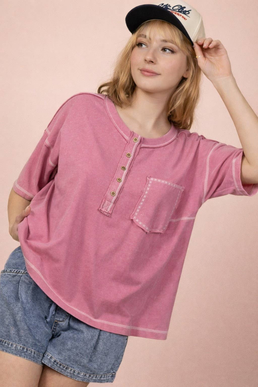 Mineral Washed Oversized Comfy Knit Top