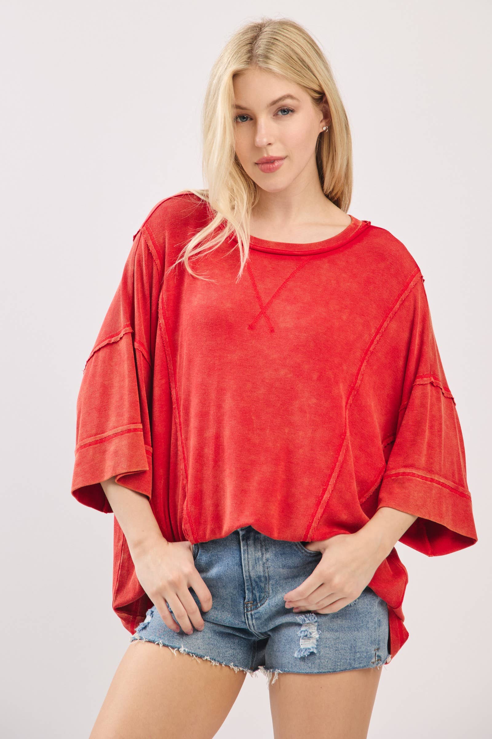 Mineral Washed Boxy Oversized Top