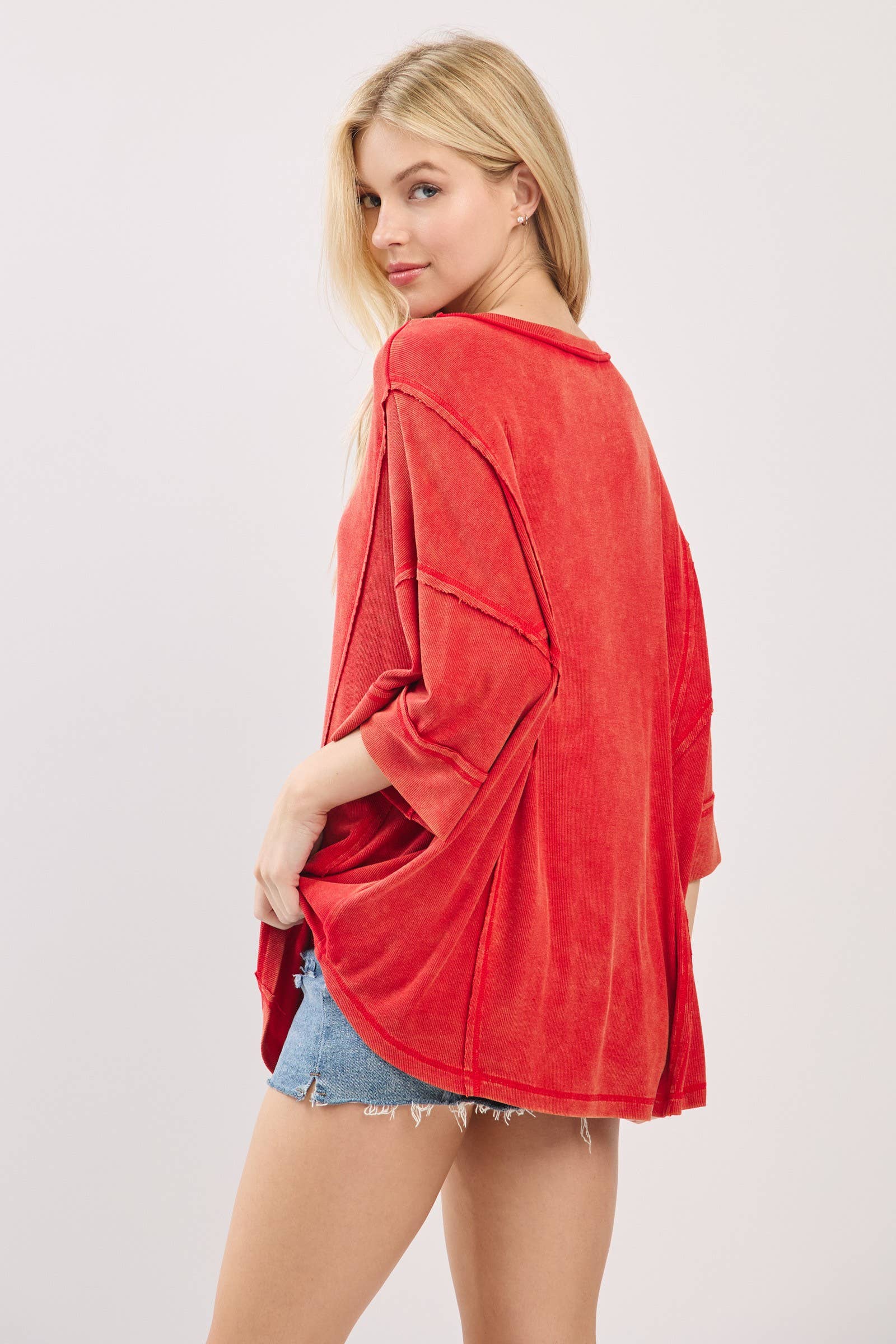 Mineral Washed Boxy Oversized Top