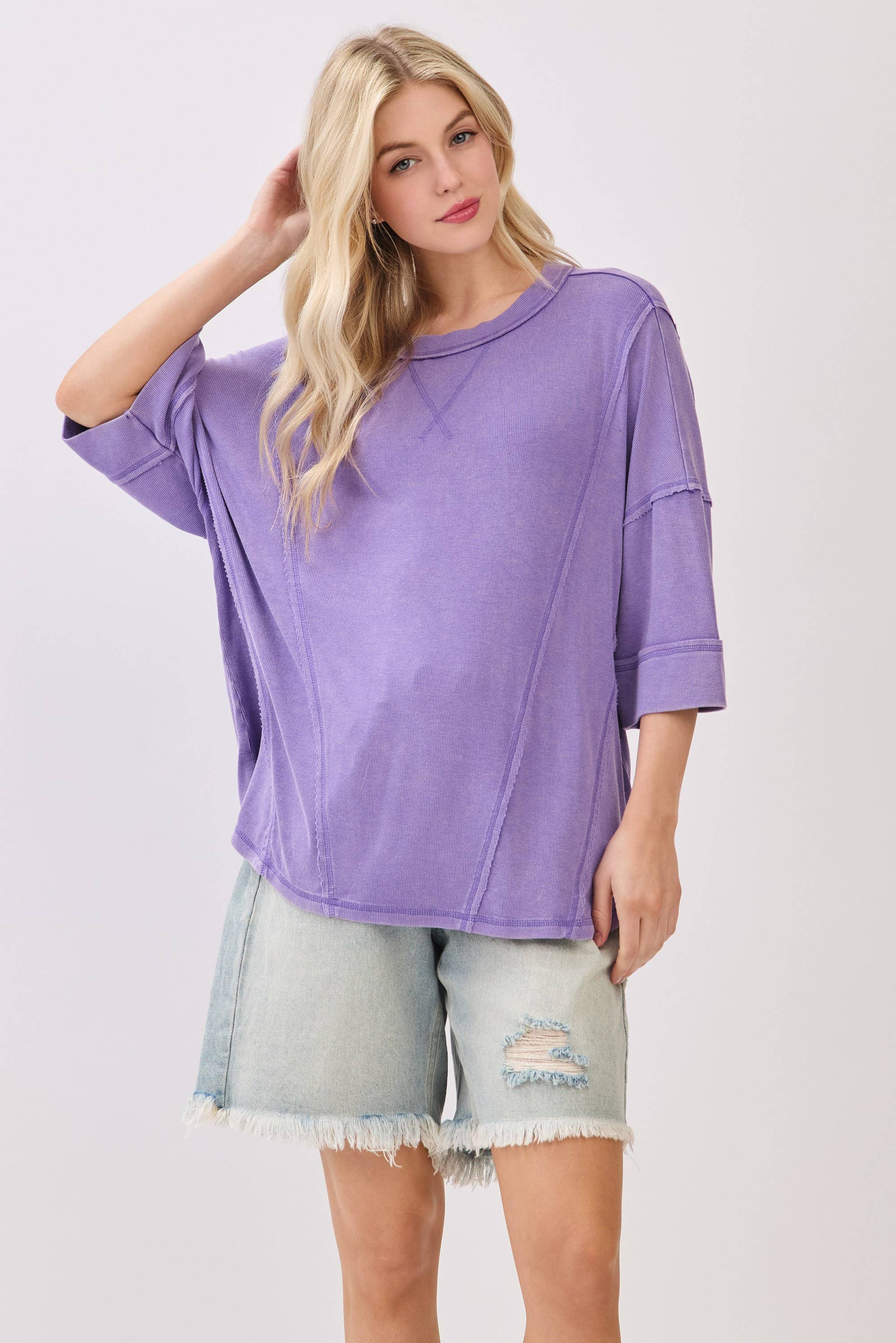 Mineral Washed Boxy Oversized Top