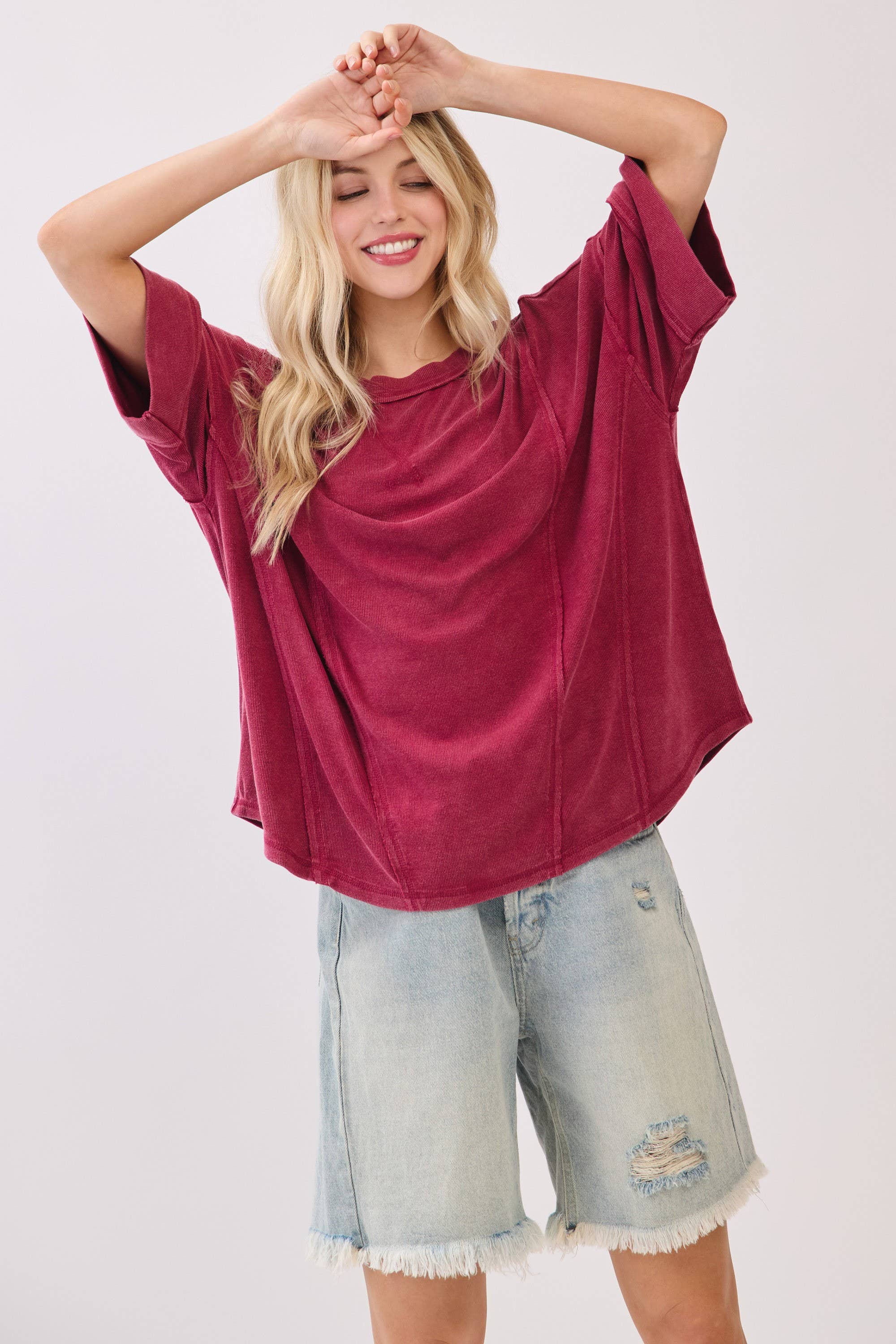 Mineral Washed Boxy Oversized Top