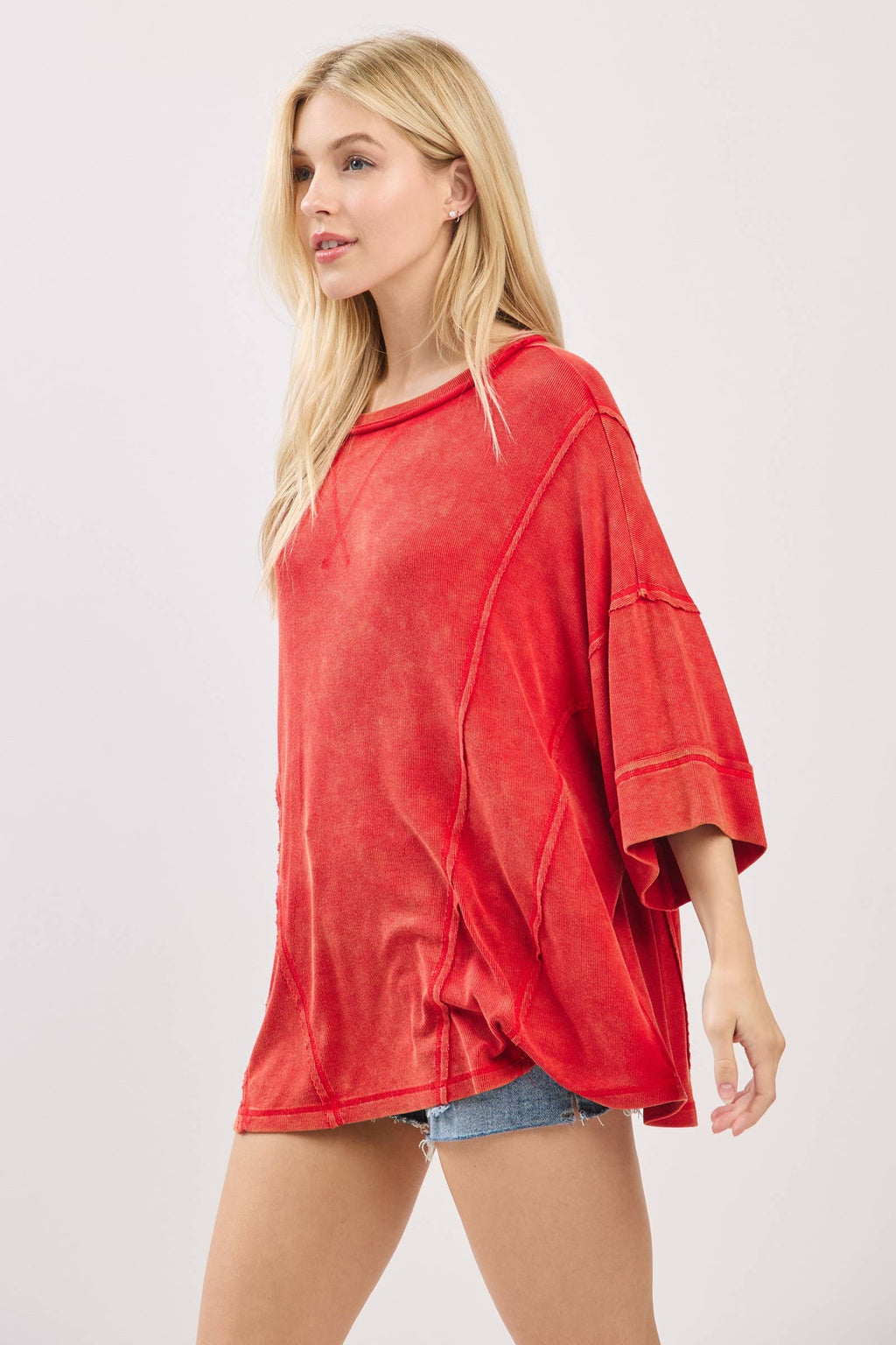Mineral Washed Boxy Oversized Top