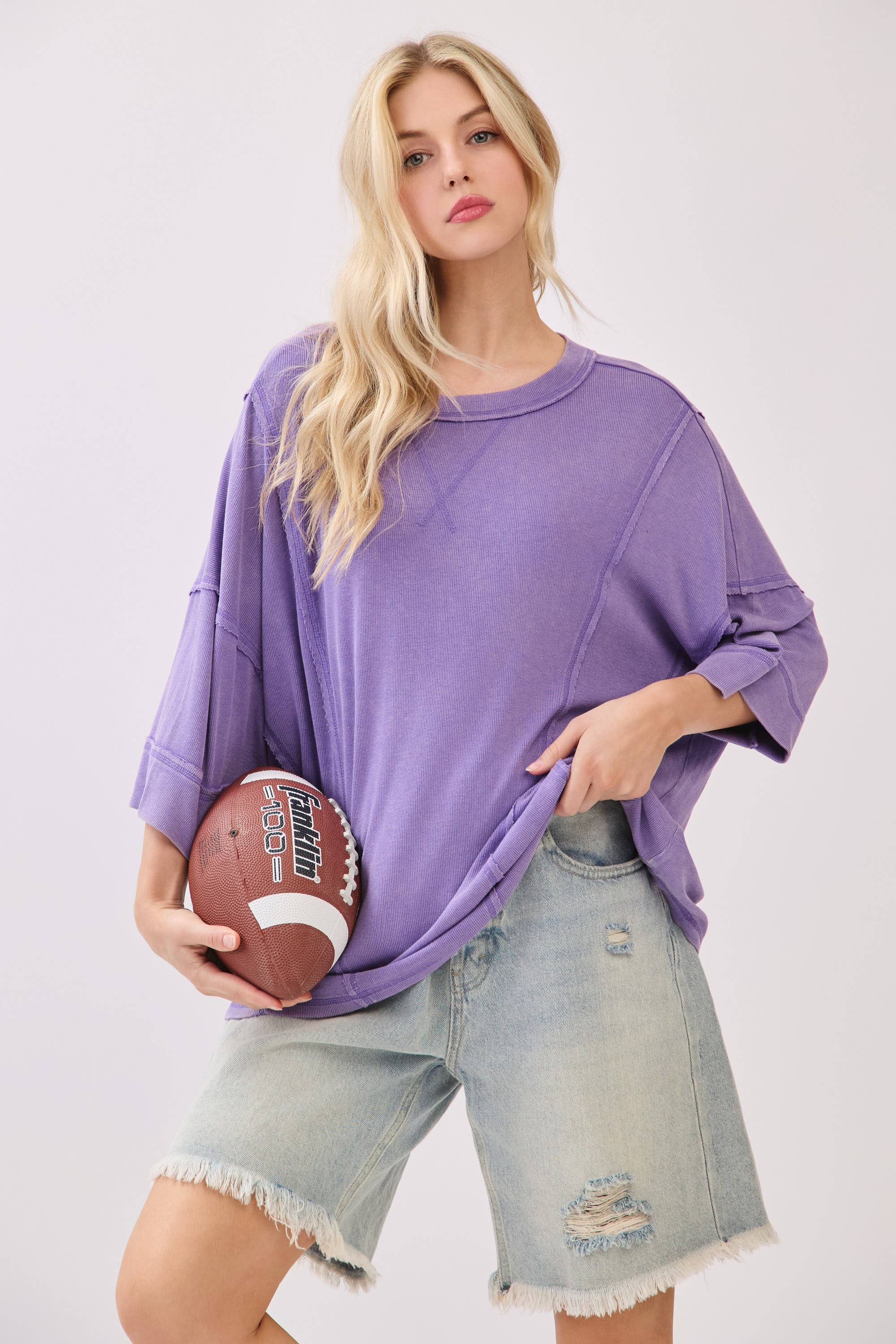 Mineral Washed Boxy Oversized Top