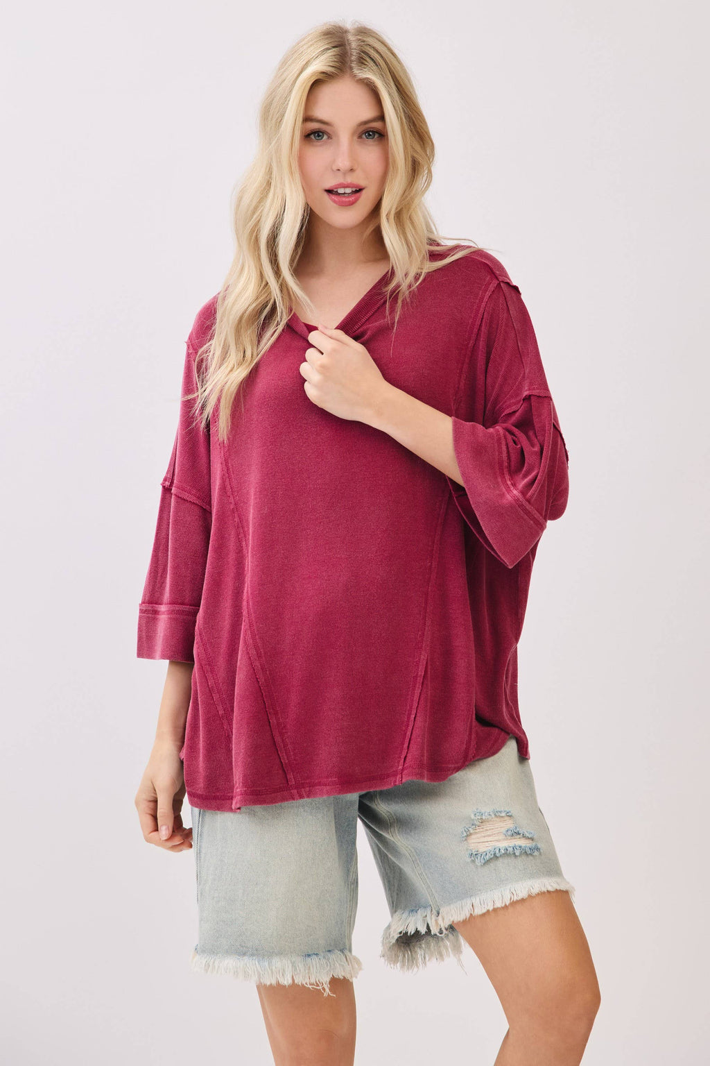 Mineral Washed Boxy Oversized Top