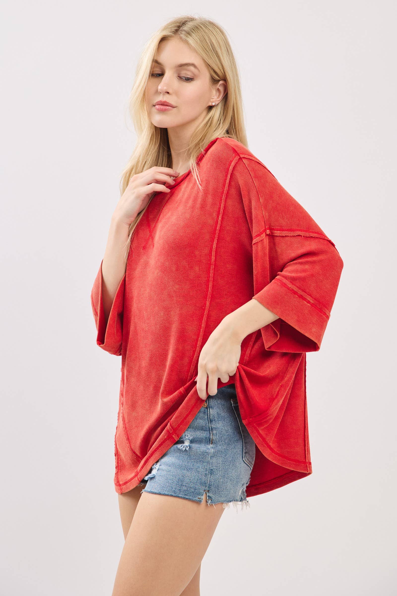 Mineral Washed Boxy Oversized Top
