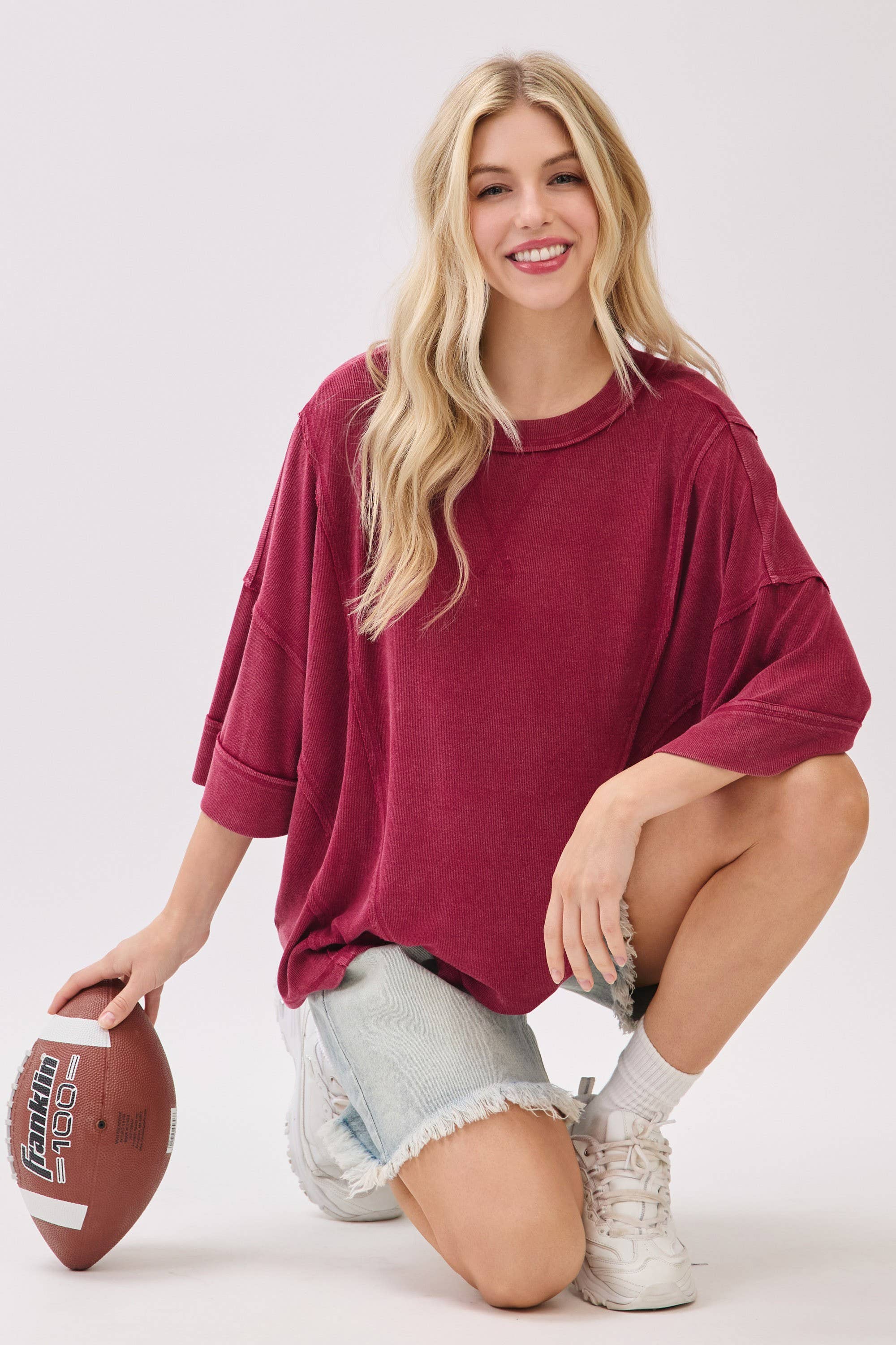 Mineral Washed Boxy Oversized Top