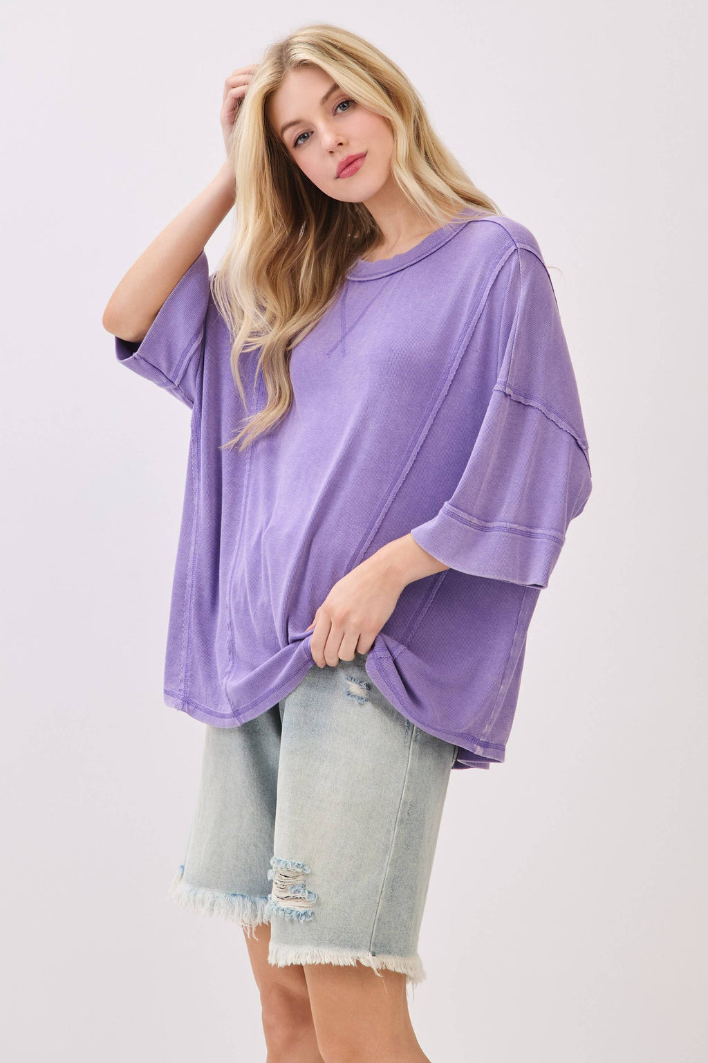 Mineral Washed Boxy Oversized Top
