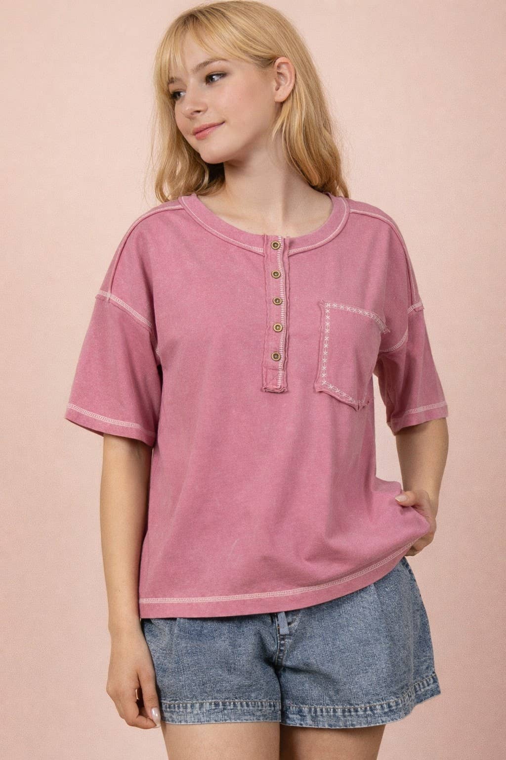 Mineral Washed Oversized Comfy Knit Top