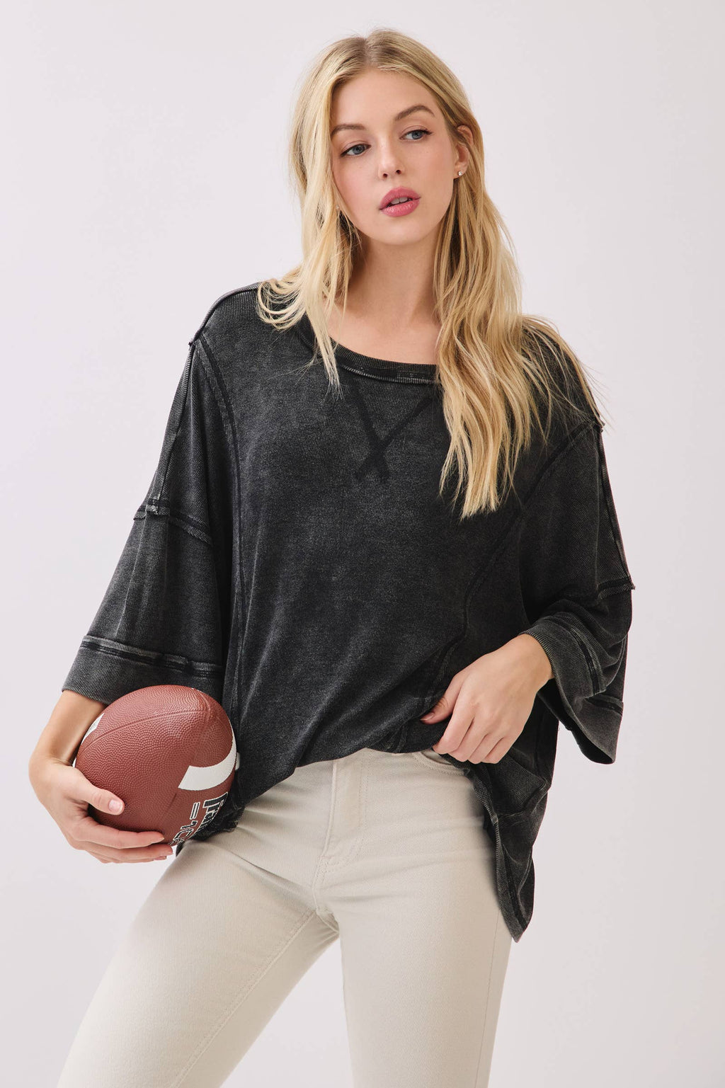 Mineral Washed Boxy Oversized Top