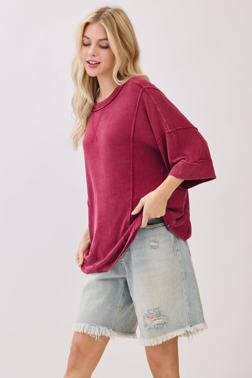 Mineral Washed Boxy Oversized Top