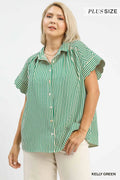 Lucky Clover Button Top