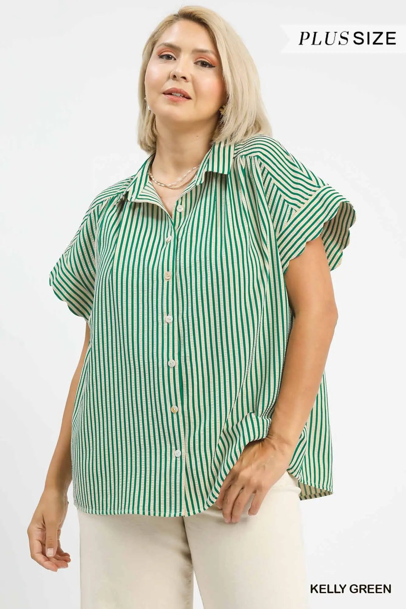 Lucky Clover Button Top