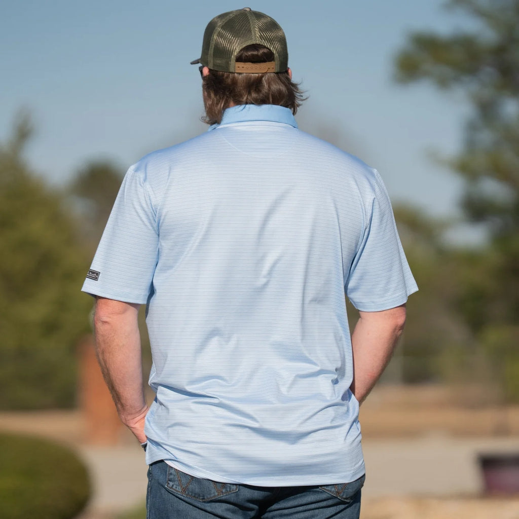 Blue Sky Stripe - Performance Polo
