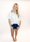Mid Rise Button Shorts