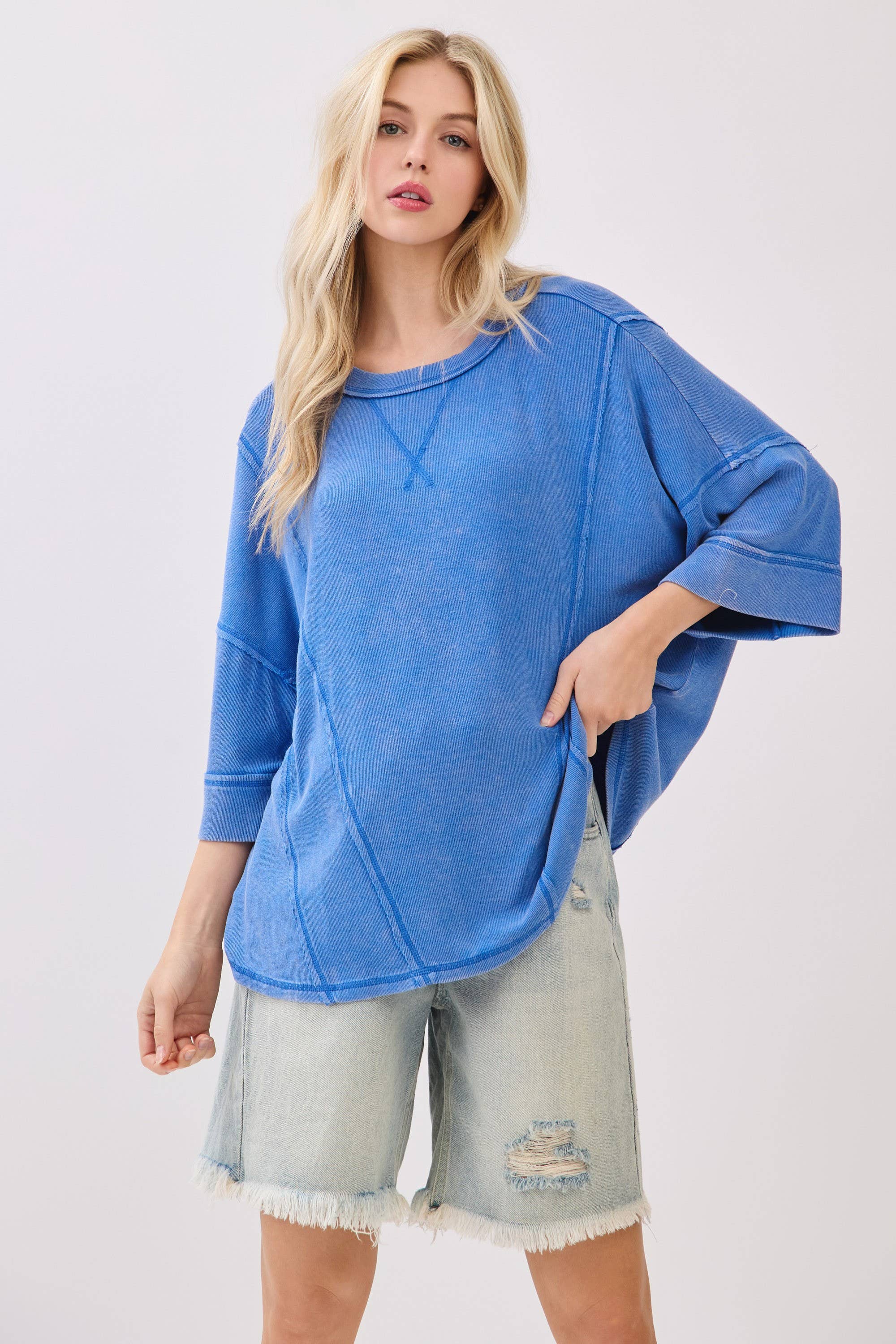 Mineral Washed Boxy Oversized Top